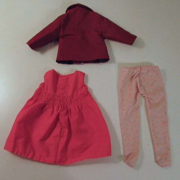 Our Generation Clothing, red riding jacket, pink dress and tights - Picture 2 of 7